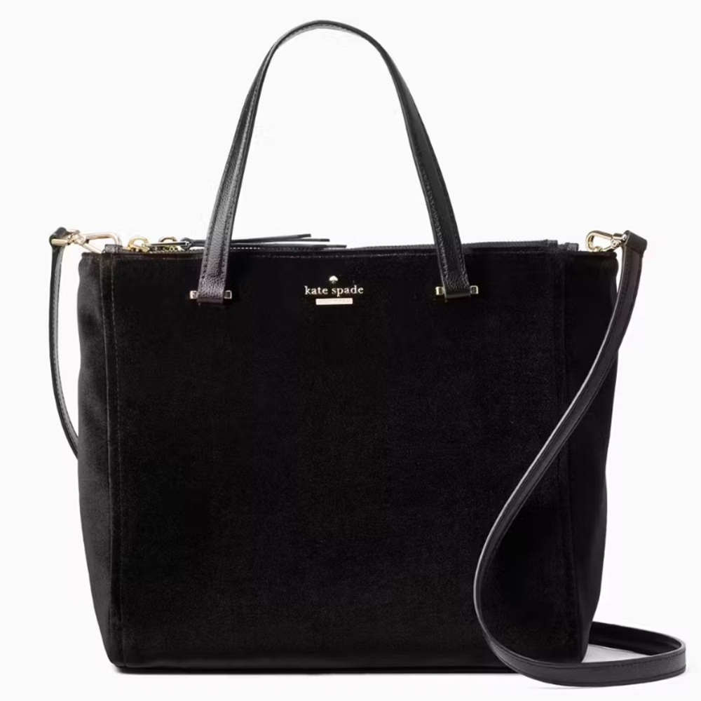 KATE SPADE ♠️ New York 🖤KONA🖤DAWN PLACE VELVET SATCHEL CROSSBODY BAG 🌟EUC🌟
